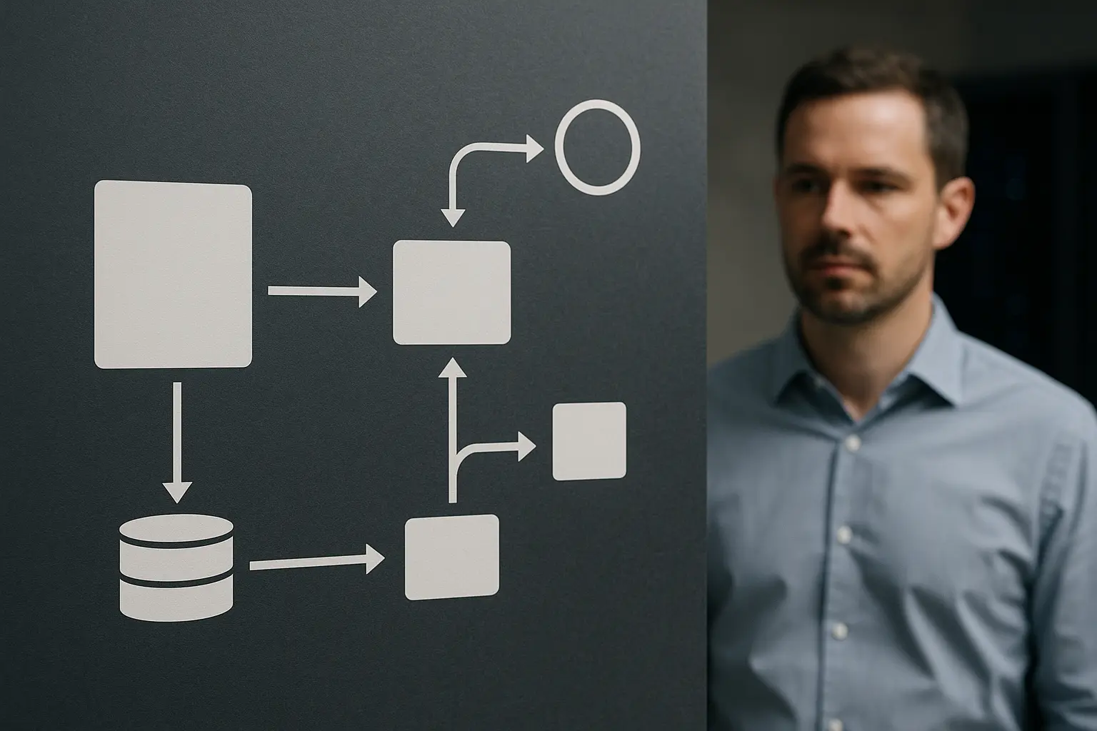 Grafik einer Systemintegration mit Zwischenpuffer und Monitoring als typische Kostentreiber