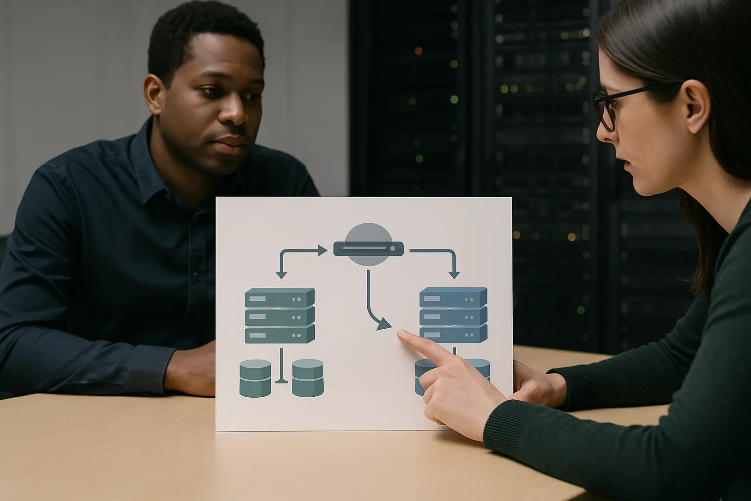 Schematische Darstellung eines Blue-Green Deployments mit Umschalten des Traffic-Flusses