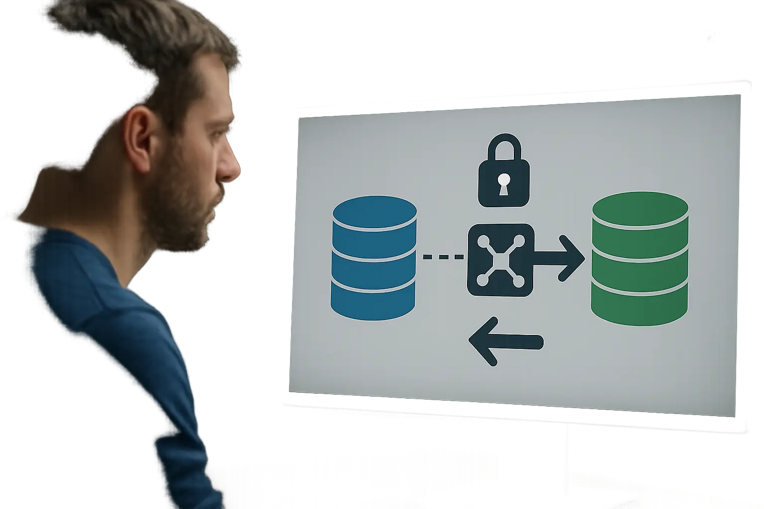 Schematische Umschaltung zwischen Blue- und Green-Datenbank mit Rückschaltpfad