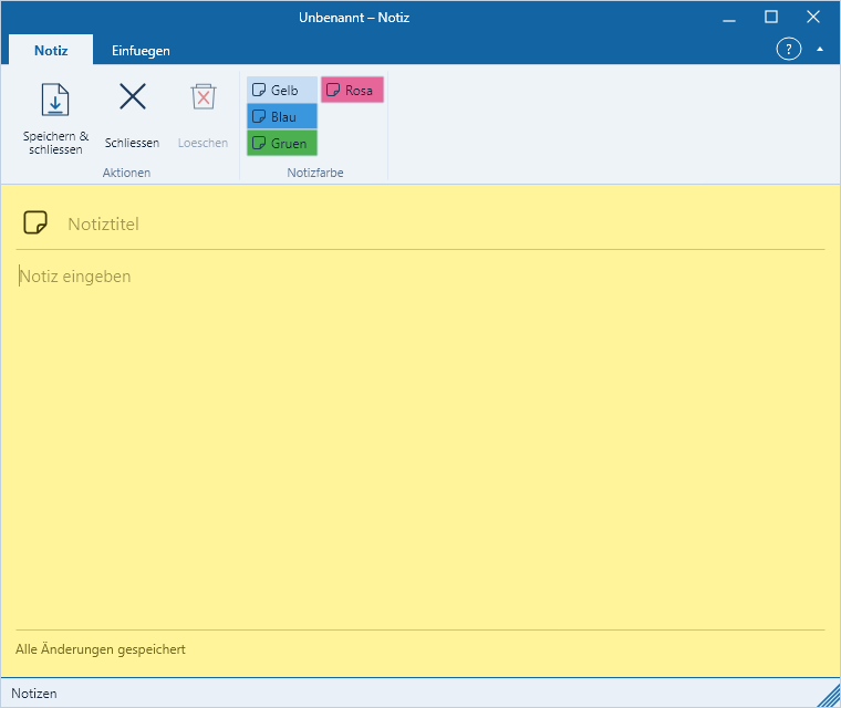 Leerer Notizeditor in netMail ohne persönliche Inhalte
