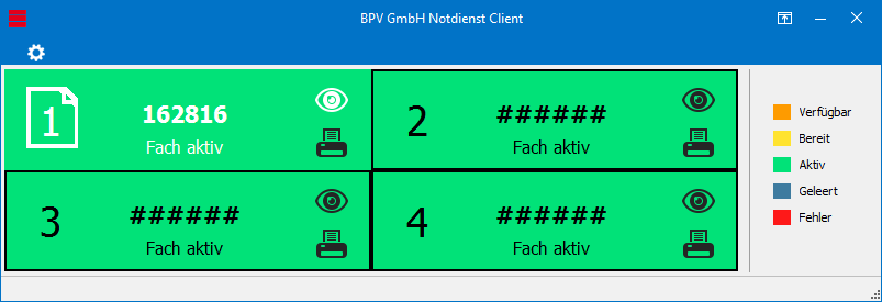 Client-Oberflaeche der netNotdienst Loesung mit mehreren Fachstatus