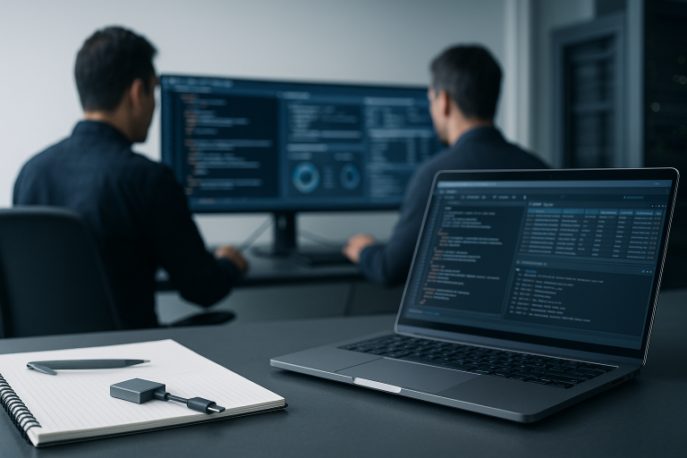 Entwicklungsarbeitsplatz mit Codeansicht und Diagnose-Setup für die Migration einer Delphi-Anwendung auf Unicode