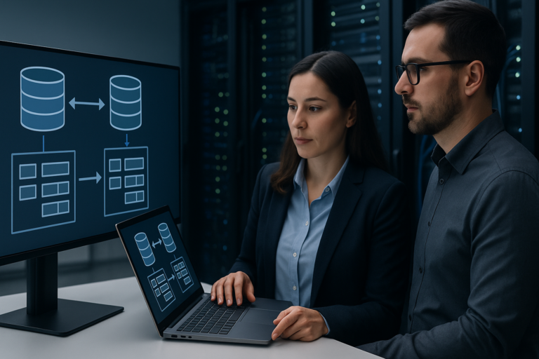 IT-Team plant die Migration einer Datenbank von Firebird zu MariaDB im Betriebsumfeld